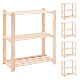 Vidaxl Ραφιέρες 3 Επιπέδων 5 Τεμ 150 Κ. 80x38x90 Εκ. Μασίφ Ξύλο Πεύκου
