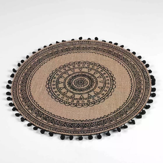 Σουπλά Spitishop Renata Ψάθινο 38cm - Καφέ/Μαύρο image 2