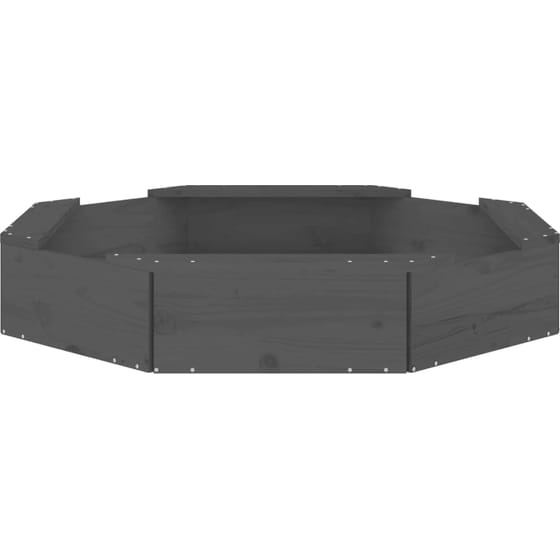 VidaXL Αμμοδόχος με Καθίσματα Οκτάγωνη 111x111x20cm Ξύλινη - Γκρι image 4