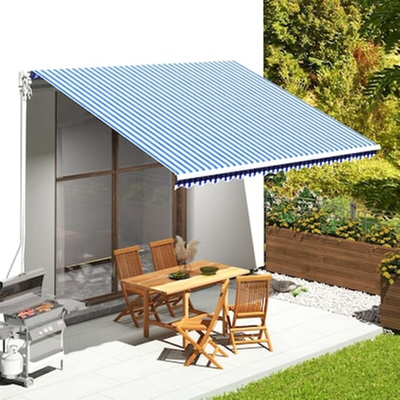 Vidaxl Τεντόπανο Ανταλλακτικό Μπλε / Λευκό 4,5 X 3,5 Μ.