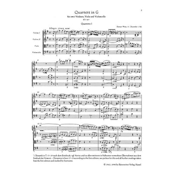 Βιβλίο Για Σύνολα Barenreiter Mozart - The Ten Celebrated String Quartets [pocket Score] image 2