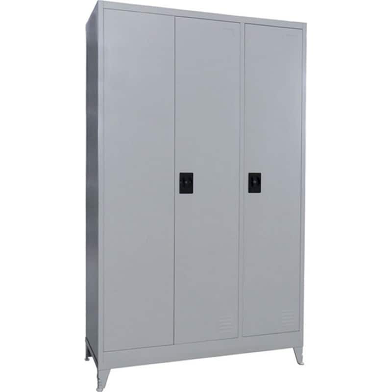 Μεταλλική Ντουλάπα 105x40x191cm Γαλβανιζέ 3φυλλη Με 5 Ράφια Και Ρυθμιζόμενα Πόδια -7 Αποθηκευτικοί Χώροι 50.5kg Steelen