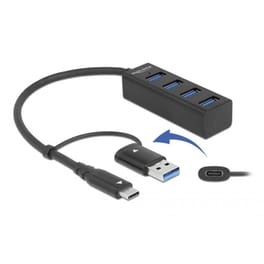 Delock 63828 USB Hub 3.2 με 4 θύρες - Μαύρο