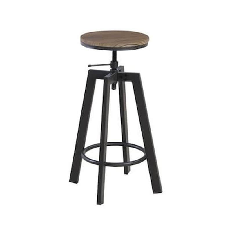 WOODWELL Σκαμπό Μπαρ Μεταλλικό 2 Τμχ - Σκούρο Καφέ