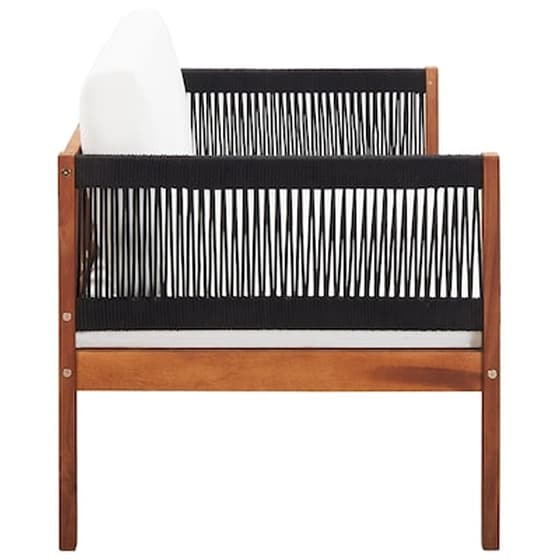 Καναπές Κήπου VidaXL Διθέσιος  από Μασίφ Ξύλο Ακακίας 122x65x60 cm - Κρεμ image 3