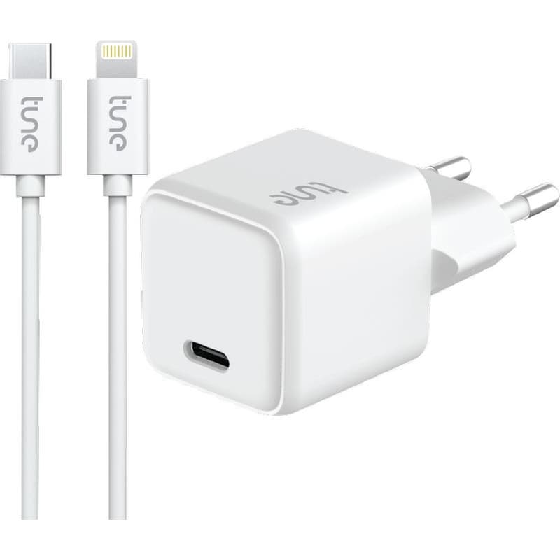 Φορτιστής Πρίζας Tune USB-C σε Lightning 20W 1.5m - White