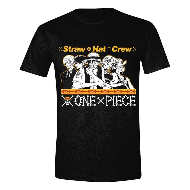 PCMERCH T-shirt Pcmerch One Piece Straw Hat Crew - Μαύρο