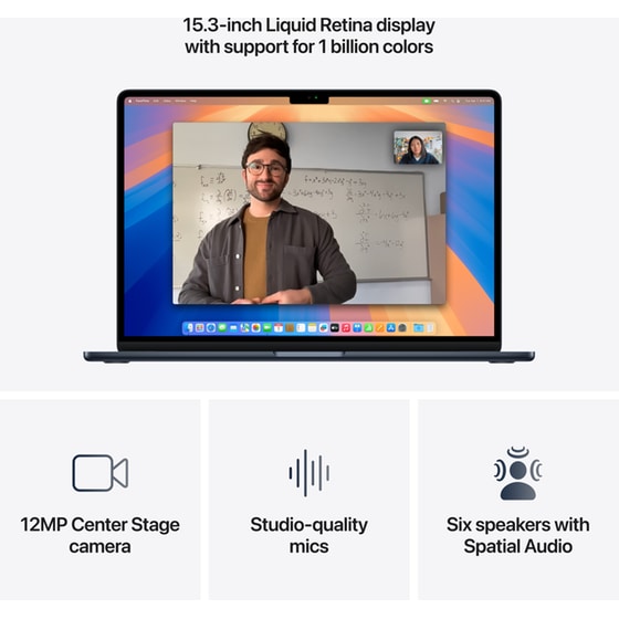 Apple MacBook Air with M4 Chip 15.3"QHD (Apple M4/16GB/256GB SSD/MacOS) Midnight image 4