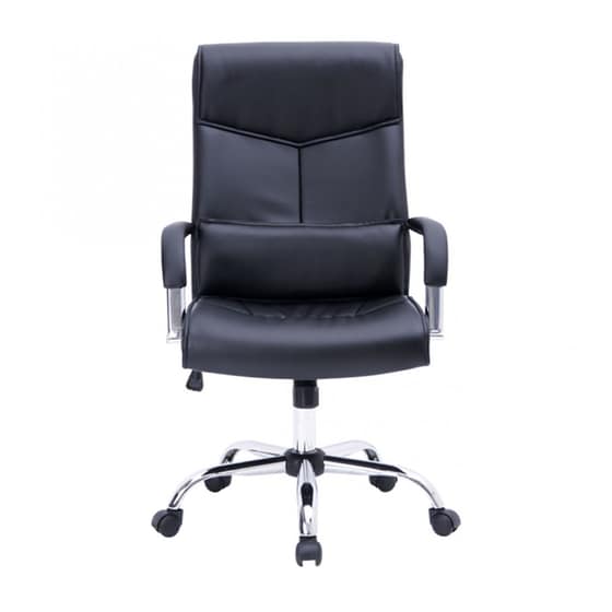 Καρέκλα Γραφείου Woodwell BF5100 από Τεχνητό Δέρμα - Μαύρη image 1