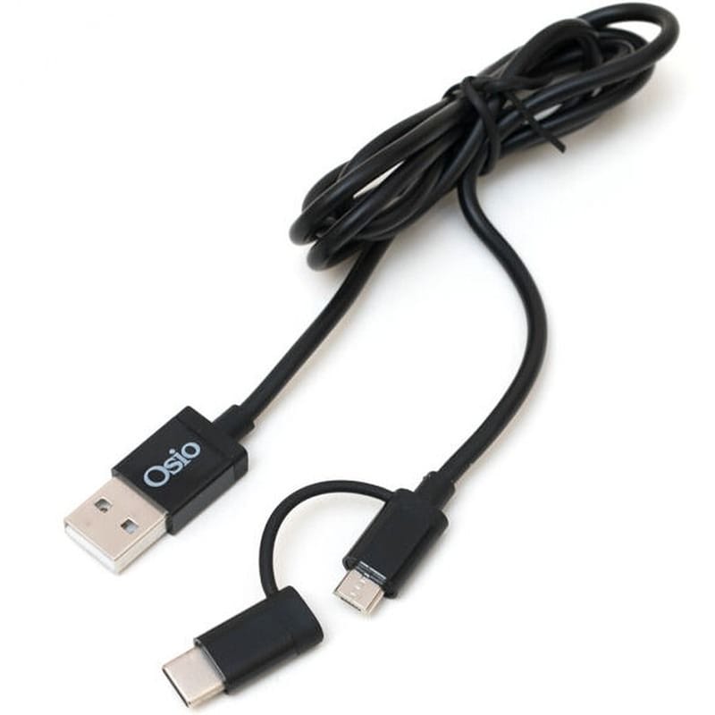 Καλώδιο δεδομένων Osio OTU-495B USB-A σε USB-C/micro USB 1m - Black