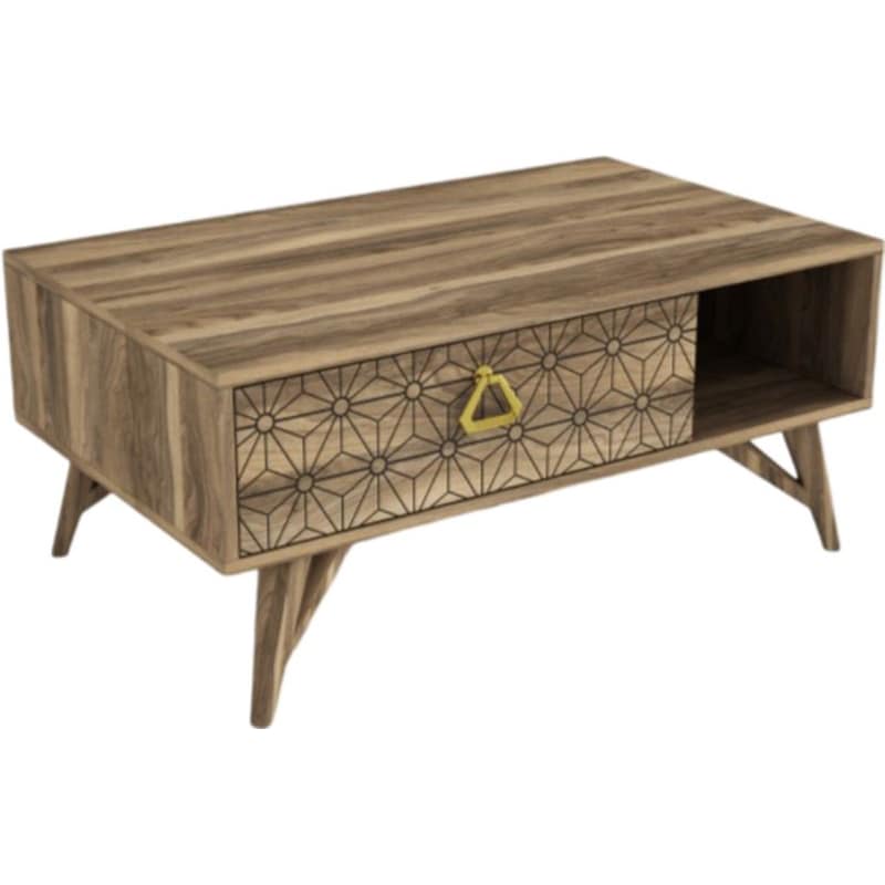 Τραπεζάκι Σαλονιού 24Mall Scintillio από Μοριοσανίδα 60x90x43.1 cm - Καρυδί 24MALL