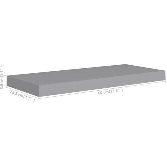 Ράφι Τοίχου VidaXL από MDF 60x23.5x3.8 cm - Γκρι image 6