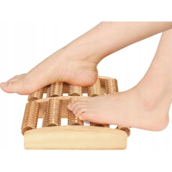 Ξύλινο Roller Μασάζ Ποδιών Shiatsu Aria Trade - Καφέ image 3