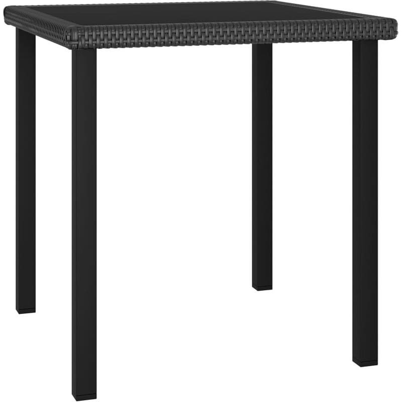 Τραπεζαρία Εξωτερικού Χώρου VidaXL από Ρατάν 70x70x73 cm - Μαύρη