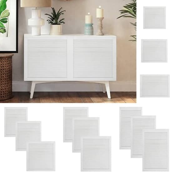 Vidaxl Πορτάκια Με Περσίδες 2 Τεμ Λευκά 39,5x39,4 Εκ Μασίφ Ξύλο Πεύκου image 0