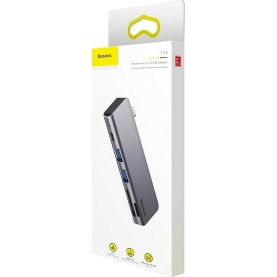 Baseus Harmonica Hub 3 Θυρών USB 3.0 με σύνδεση USB-C ΓκριΚωδικός: CAHUB-K0G image 4