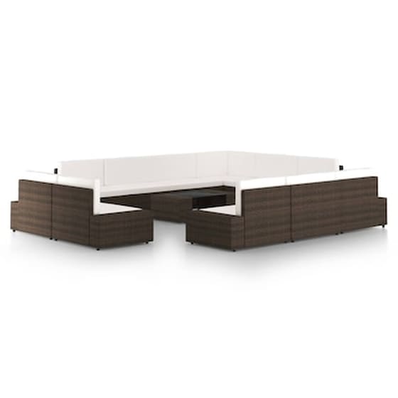 Vidaxl Σαλόνι Κήπου 12 Τεμαχίων Καφέ Από Συνθετικό Ρατάν Με Μαξιλάρια image 1