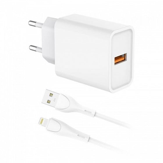 Σετ Φόρτισης Inos INOSNS-70035 USB-A 18 W - Λευκό image 0