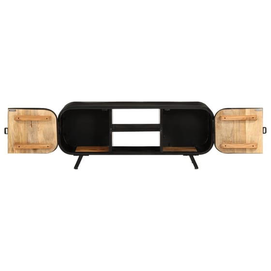 Έπιπλο Τηλεόρασης  VidaXL από Ξύλο Μάνγκο  110x30x45 cm - Mαύρο image 7