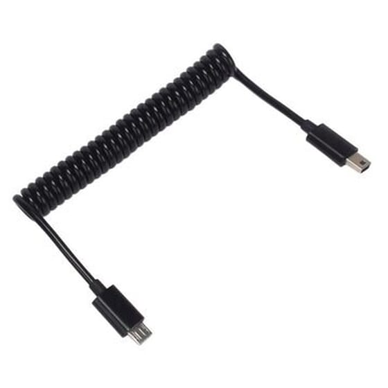 Καλώδιο δεδομένων Powertech Καλώδιο Micro Usb Σε Usb Mini, Σπιράλ, 1m, Black image 0