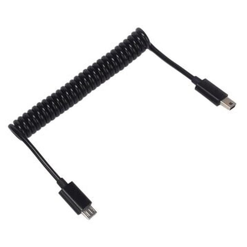 Καλώδιο δεδομένων Powertech Καλώδιο Micro Usb Σε Usb Mini, Σπιράλ, 1m, Black