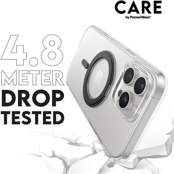 Θήκη Apple iPhone 16 Pro Max - PanzerGlass MagSafe Kickstand Case - Transparent with Black Stand image 5