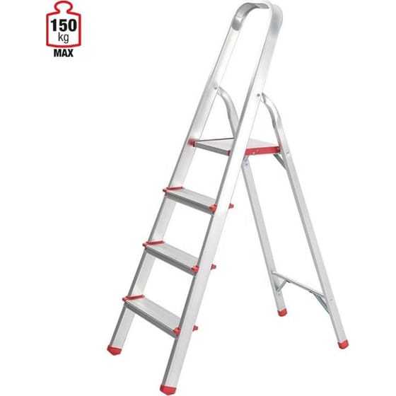 Vesta Σκάλα Aλουμινίου 3+1 Σκαλιά 39x65x128cm Αντοχή 150kg Βάρους 3kg image 1
