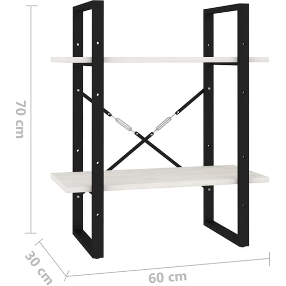 Βιβλιοθήκη VidaXL από Μέταλλο 60x30x70 cm - Λευκό image 6