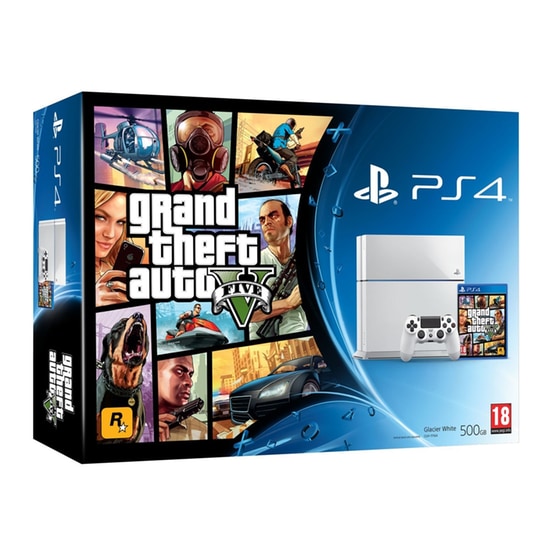 Sony PlayStation 4 - 500GB & GTA V - Λευκό image 0