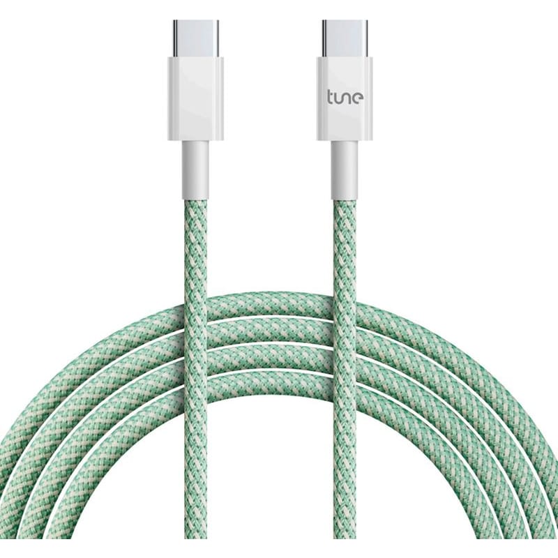Καλώδιο Φόρτισης Tune TechFlex Stylish Braided Cable USB-C σε USB-C 1.5m - Mint TUNE