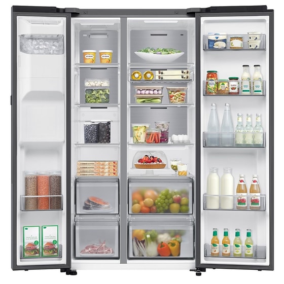 SAMSUNG RS90F64EETEF Bespoke AI Home No Frost 621 Lt Ασημί Ψυγείο Ντουλάπα image 1