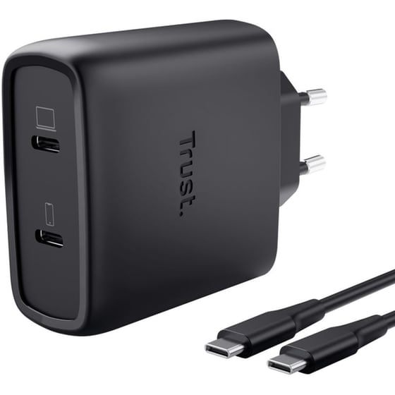Φορτιστής Πρίζας Trust Maxo GaN Charger 2x USB-C 65W - Black image 0