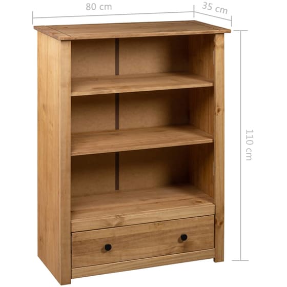 Βιβλιοθήκη VidaXL Panama από Μασίφ Ξύλο Πεύκου 80x35x110 cm - Φυσικό image 6