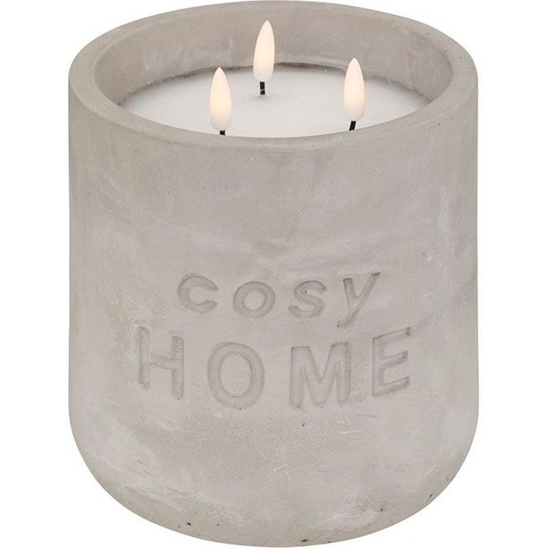 Διακοσμητικό Φωτιστικό Κερί LED Spitishop Τσιμεντένιο Φ15.5x18 cm - Γκρι