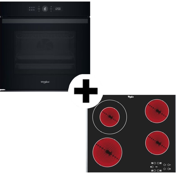 WHIRPOOL WOI4S8P & AKT8130BA 73 Lt Μαύρο Eντοιχιζόμενο Σετ Φούρνος και Εστία image 0