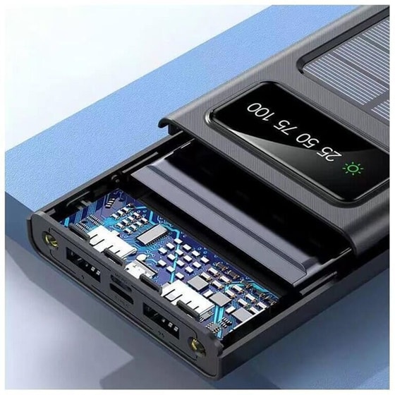 Powerbank Ηλιακό Awei P130K 10.000 mAh - Μαύρο image 2