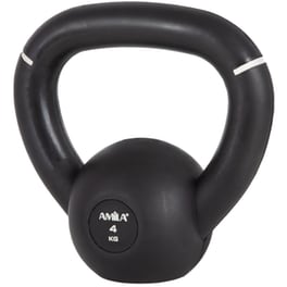Kettlebell Amila Original Rubber 90473 Κλασικό από Λάστιχο 4kg - Μαύρο/Λευκό