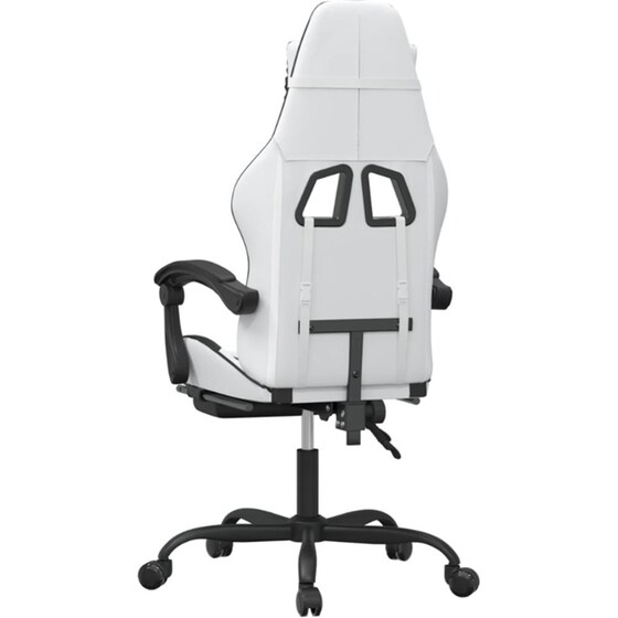 Καρέκλα Gaming VIDAXL 3143888 με Υποπόδιο από Τεχνητό Δέρμα - Λευκή image 3
