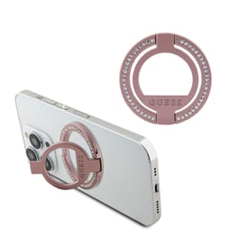 Pop Holder Guess Magsafe Ring Stand with Rhinestones για Smartphone - Silver