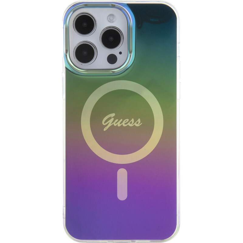 GUESS Θήκη Apple iPhone 15 Pro Max - Guess Iridescent Magsafe Case - Rainbow Black
