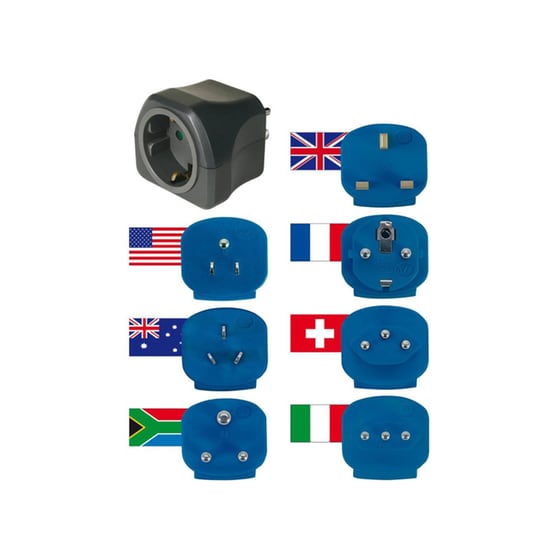 Αντάπτορας Πρίζας Universal - Brennenstuhl Travel Plugs with 10A fuse 1508160 Μαύρο image 1