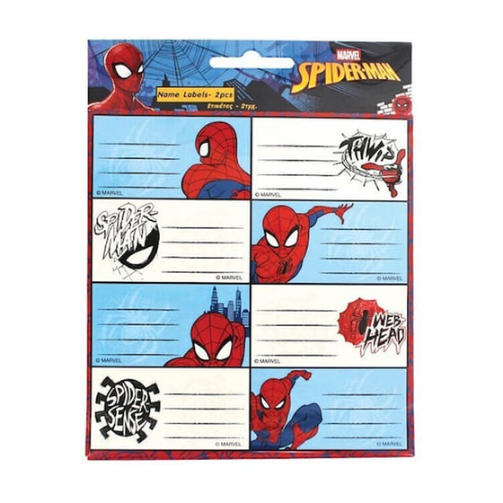 Αυτοκόλλητες Ετικέτες&nbsp;Gim -&nbsp;Spiderman (2 Φύλλα - 16 Τεμάχια) image 0