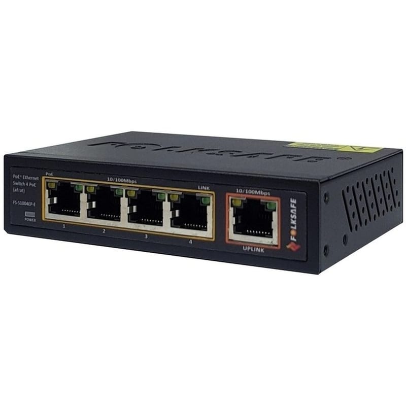 Folksafe FS-S1004EP-E Network Switch Unmanaged L2 PoE Ethernet 4-Port 10/100 Mbps