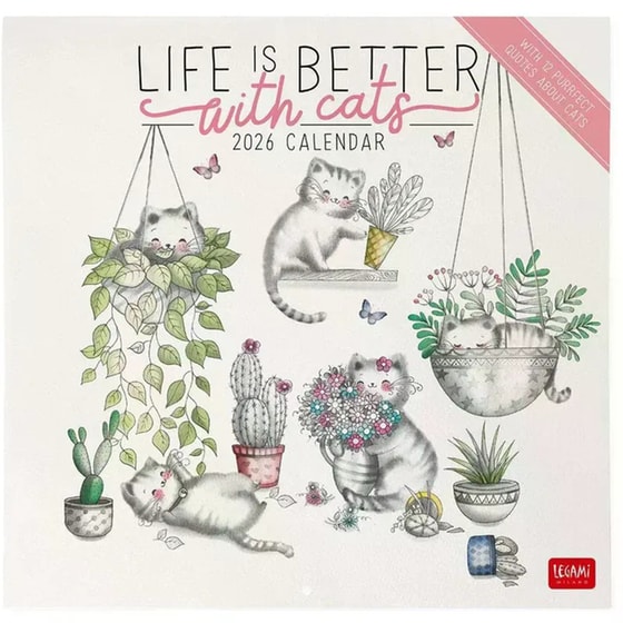 Ημερολόγιο Τοίχου Legami 2026 Sketchy Cats 30x29cm image 0