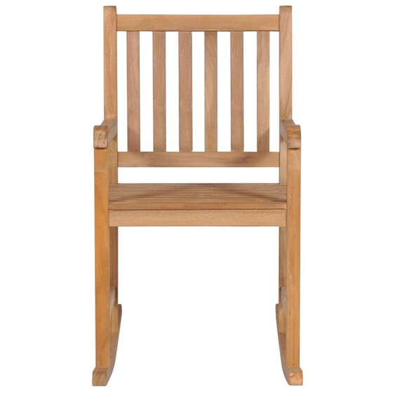 Κουνιστή Πολυθρόνα VidaXL από Μασίφ Ξύλο Teak με Taupe Μαξιλάρι - Καφέ image 3
