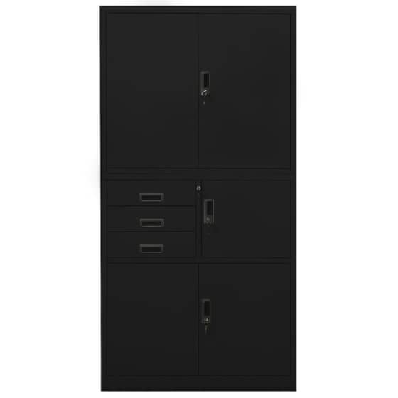 Ντουλάπα Γραφείου VidaXL από Ατσάλι 90x40x180 cm - Μαύρο image 1