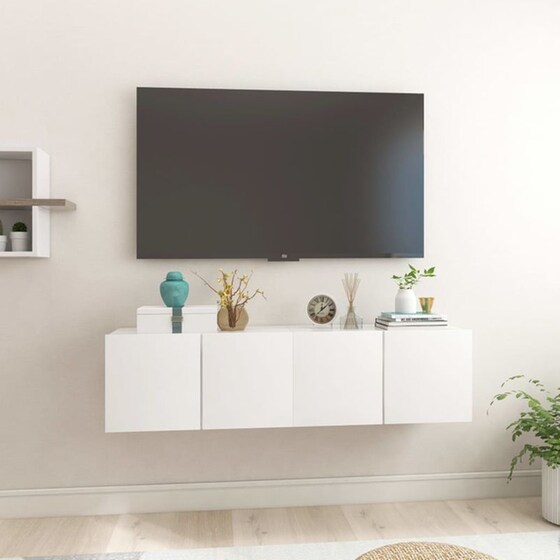 Ράφια Τοίχου VidaXL από Μοριοσανίδα 60x30x30 cm 2 Τμχ - Γυαλιστερό Λευκό image 2