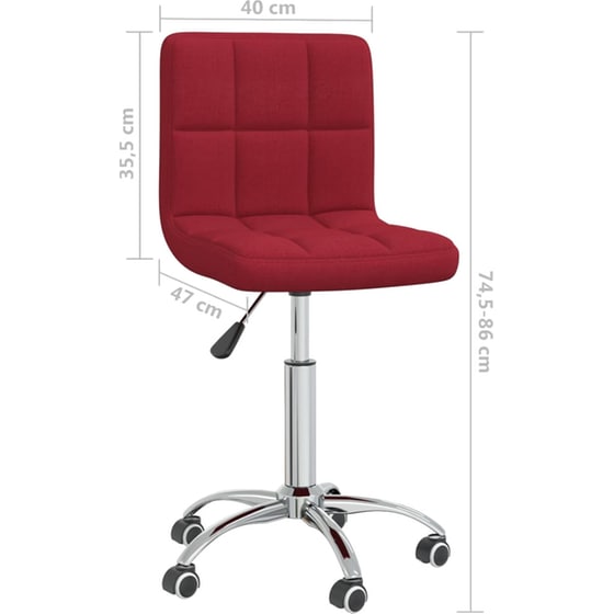 Καρέκλα Γραφείου VidaXL από Ύφασμα - Μπορντό image 8