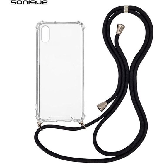 Θήκη Apple iPhone X / iPhone XS - Sonique με Κορδόνι Armor Clear - Μαύρο image 0