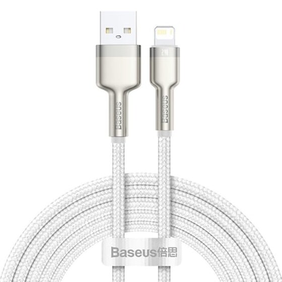 Καλώδιο δεδομένων Baseus Cafule Series Metal Usb to Lightning 2.4A 2m - White image 0